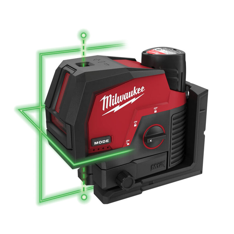 Aku křížový laser s olovnicí  M12 CLLP-301C Milwaukee 4933478100