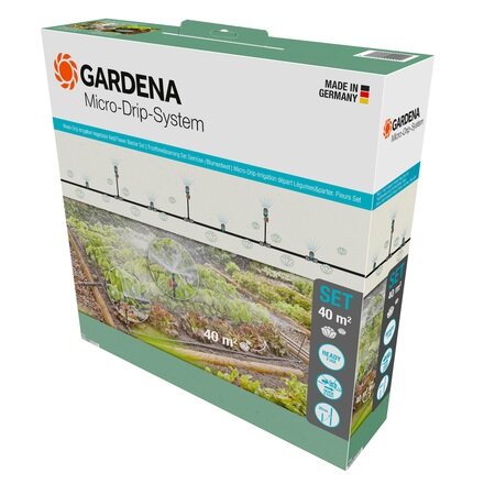 Zavlažování zeleninových záhonků/okrajových rostlin - sada Gardena 13450-20