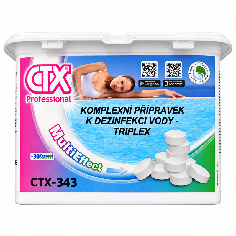 CTX-343 komplexní přípravek pro desinfekci bazénové vody – Triplex, tablety 20 g, 1 kg 20846