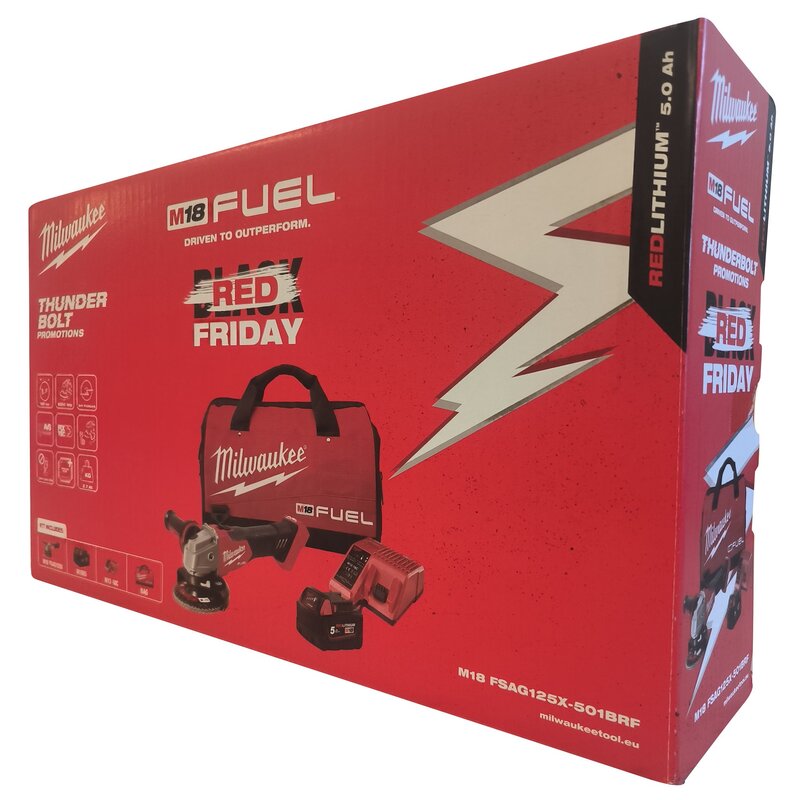 Aku úhlová bruska M18 FSAG125X-501BRF Milwaukee 4933500779