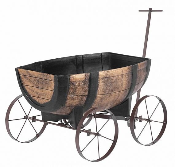 Květináč Woodeff 817 whiskey barel wagon, 41,5x29x19cm