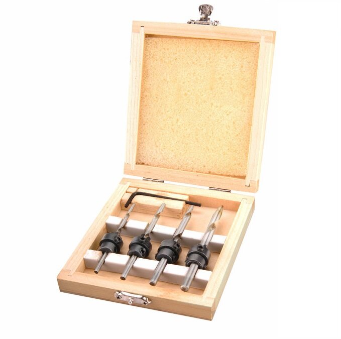 Vrtáky do dřeva s dorazem, sada 4ks, Extol craft 20206