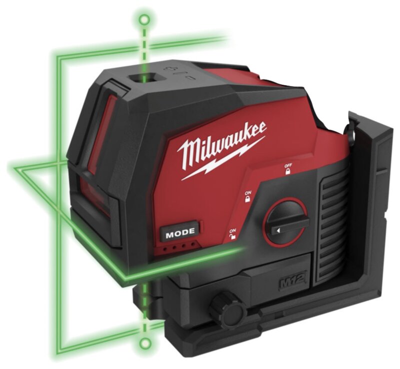 Aku křížový laser s olovnicí M12 CLLP-0C Milwaukee 4933478101