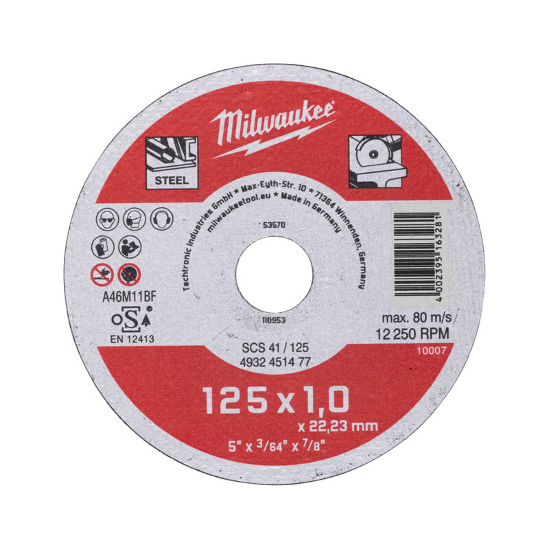 Tenký řezný kotouč SCS 41 / 125 x 1 x 22 mm Milwaukee 4932451477